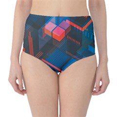 Minimalist Abstract Shaping Abstract Digital Art Minimalism Classic High-waist Bikini Bottoms by Semog4