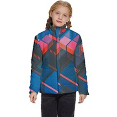 Minimalist Abstract Shaping Abstract Digital Art Minimalism Kids  Puffer Bubble Jacket Coat by Semog4