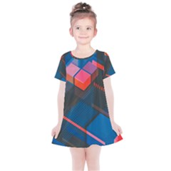 Minimalist Abstract Shaping Abstract Digital Art Minimalism Kids  Simple Cotton Dress by Semog4