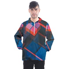 Minimalist Abstract Shaping Abstract Digital Art Minimalism Men s Half Zip Pullover by Semog4