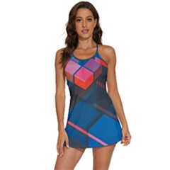 Minimalist Abstract Shaping Abstract Digital Art Minimalism 2-in-1 Flare Activity Dress by Semog4