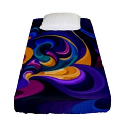 Colorful Waves Abstract Waves Curves Art Abstract Material Material Design Fitted Sheet (single Size) by Semog4