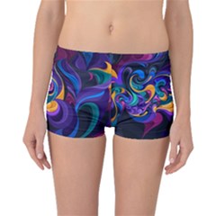 Colorful Waves Abstract Waves Curves Art Abstract Material Material Design Boyleg Bikini Bottoms by Semog4