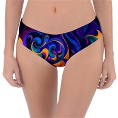 Colorful Waves Abstract Waves Curves Art Abstract Material Material Design Reversible Classic Bikini Bottoms by Semog4