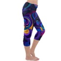 Colorful Waves Abstract Waves Curves Art Abstract Material Material Design Capri Yoga Leggings View3