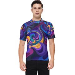 Colorful Waves Abstract Waves Curves Art Abstract Material Material Design Men s Short Sleeve Rash Guard