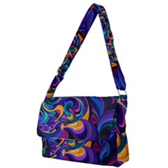 Colorful Waves Abstract Waves Curves Art Abstract Material Material Design Full Print Messenger Bag (s) by Semog4