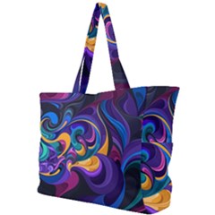 Colorful Waves Abstract Waves Curves Art Abstract Material Material Design Simple Shoulder Bag by Semog4