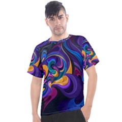 Colorful Waves Abstract Waves Curves Art Abstract Material Material Design Men s Sport Top by Semog4