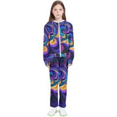 Colorful Waves Abstract Waves Curves Art Abstract Material Material Design Kids  Tracksuit by Semog4