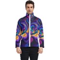 Colorful Waves Abstract Waves Curves Art Abstract Material Material Design Men s Bomber Jacket View1