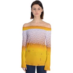 Beer Texture Liquid Bubbles Off Shoulder Long Sleeve Top by Semog4