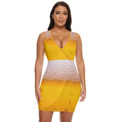 Beer Texture Liquid Bubbles Draped Bodycon Dress by Semog4