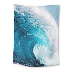 Tsunami Big Blue Wave Ocean Waves Water Medium Tapestry by Semog4