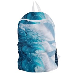 Tsunami Big Blue Wave Ocean Waves Water Foldable Lightweight Backpack by Semog4