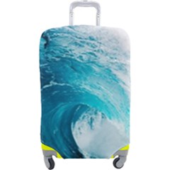 Tsunami Big Blue Wave Ocean Waves Water Luggage Cover (large) by Semog4