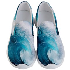 Tsunami Big Blue Wave Ocean Waves Water Men s Lightweight Slip Ons by Semog4