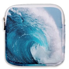 Tsunami Big Blue Wave Ocean Waves Water Mini Square Pouch by Semog4