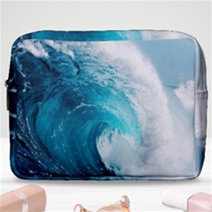 Tsunami Big Blue Wave Ocean Waves Water Make Up Pouch (large) by Semog4