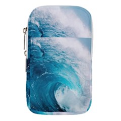 Tsunami Big Blue Wave Ocean Waves Water Waist Pouch (large) by Semog4