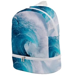 Tsunami Big Blue Wave Ocean Waves Water Zip Bottom Backpack by Semog4