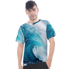 Tsunami Big Blue Wave Ocean Waves Water Men s Sport Top by Semog4