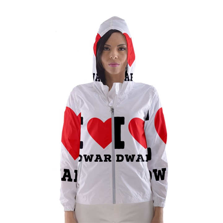 I love edward Women s Hooded Windbreaker