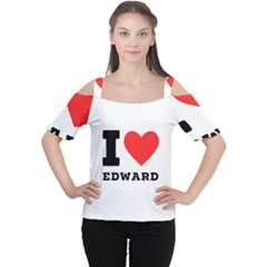 I Love Edward Cutout Shoulder Tee