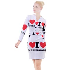 I Love Edward Button Long Sleeve Dress by ilovewhateva