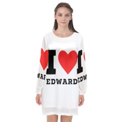 I Love Edward Long Sleeve Chiffon Shift Dress  by ilovewhateva