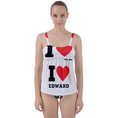 I Love Edward Twist Front Tankini Set by ilovewhateva