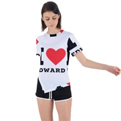 I Love Edward Asymmetrical Short Sleeve Sports Tee by ilovewhateva