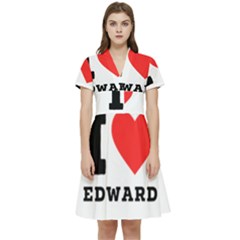 I Love Edward Short Sleeve Waist Detail Dress by ilovewhateva