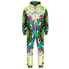 Mandala Flowers Abstract Butterflies Floral Pattern Summer Hooded Jumpsuit (men) by Semog4