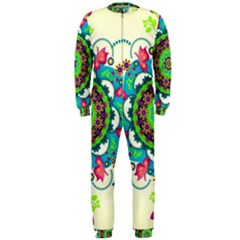 Mandala Flowers Abstract Butterflies Floral Pattern Summer Onepiece Jumpsuit (men) by Semog4