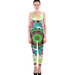 Mandala Flowers Abstract Butterflies Floral Pattern Summer One Piece Catsuit by Semog4