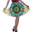 Mandala Flowers Abstract Butterflies Floral Pattern Summer A-line Skater Skirt View1