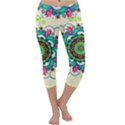 Mandala Flowers Abstract Butterflies Floral Pattern Summer Capri Yoga Leggings View1