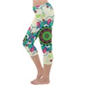 Mandala Flowers Abstract Butterflies Floral Pattern Summer Capri Yoga Leggings View2