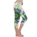 Mandala Flowers Abstract Butterflies Floral Pattern Summer Capri Yoga Leggings View3