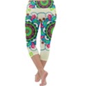 Mandala Flowers Abstract Butterflies Floral Pattern Summer Capri Yoga Leggings View4