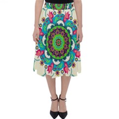 Mandala Flowers Abstract Butterflies Floral Pattern Summer Classic Midi Skirt by Semog4