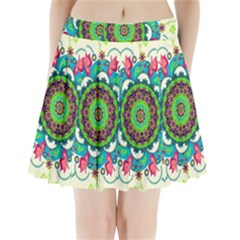 Mandala Flowers Abstract Butterflies Floral Pattern Summer Pleated Mini Skirt by Semog4