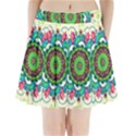 Mandala Flowers Abstract Butterflies Floral Pattern Summer Pleated Mini Skirt View1