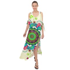 Mandala Flowers Abstract Butterflies Floral Pattern Summer Maxi Chiffon Cover Up Dress by Semog4