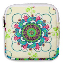 Mandala Flowers Abstract Butterflies Floral Pattern Summer Mini Square Pouch by Semog4