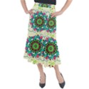 Mandala Flowers Abstract Butterflies Floral Pattern Summer Midi Mermaid Skirt View1