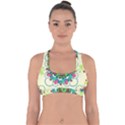 Mandala Flowers Abstract Butterflies Floral Pattern Summer Cross Back Hipster Bikini Top  View1