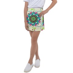 Mandala Flowers Abstract Butterflies Floral Pattern Summer Kids  Tennis Skirt by Semog4