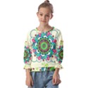 Mandala Flowers Abstract Butterflies Floral Pattern Summer Kids  Cuff Sleeve Top View1